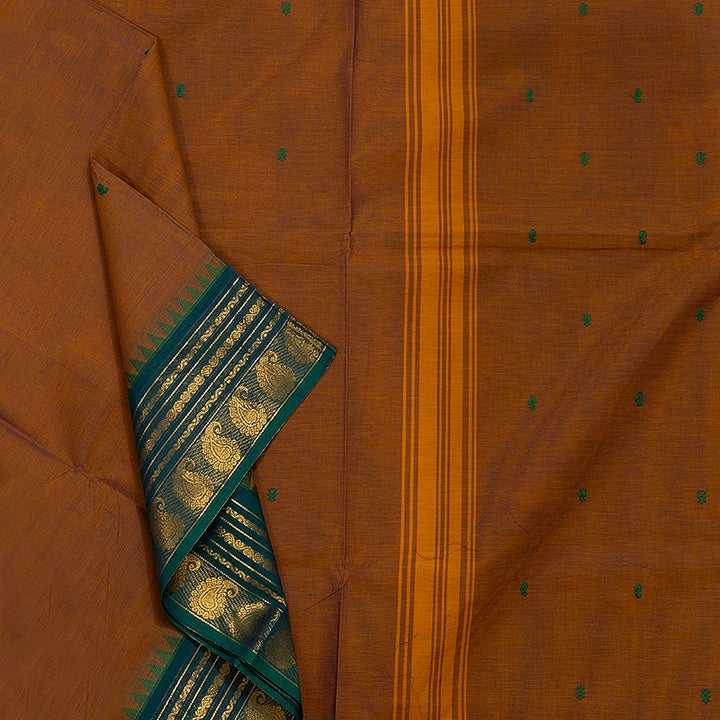 Hayagrivas Brown Handloom Chettinad Cotton Saree KSBE86A4-7