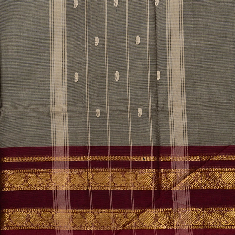 Hayagrivas Elephant Grey Handloom Chettinad Cotton Saree SSKBF86F1-29