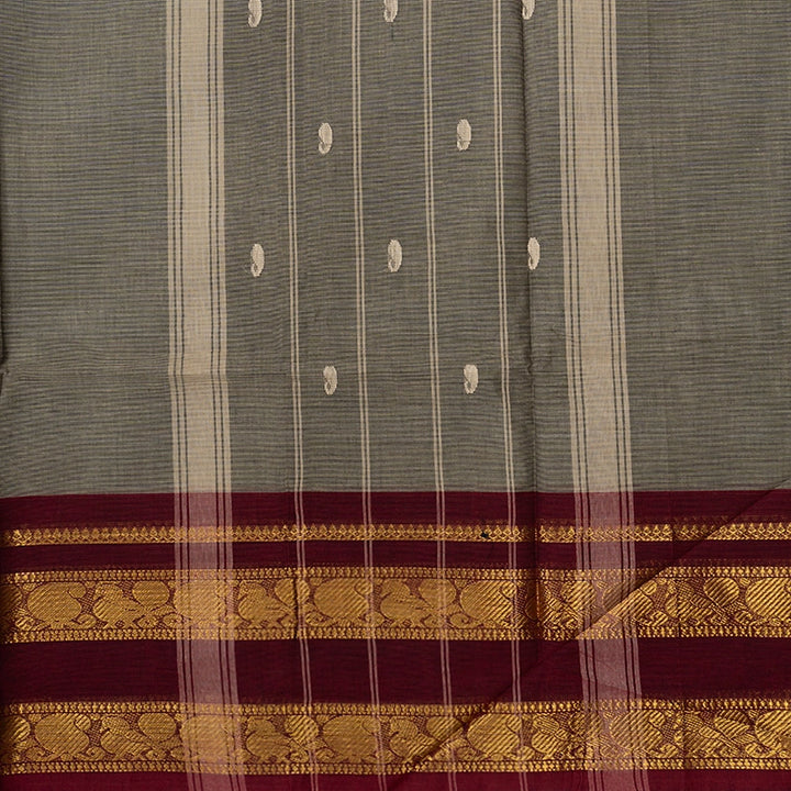 Hayagrivas Elephant Grey Handloom Chettinad Cotton Saree SSKBF86F1-29