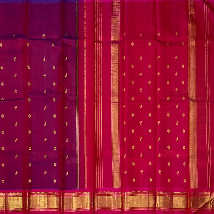 Hayagrivas Wine Maroon Pure One-sided Border Kanjivaram Silk Saree KBF703G1-21