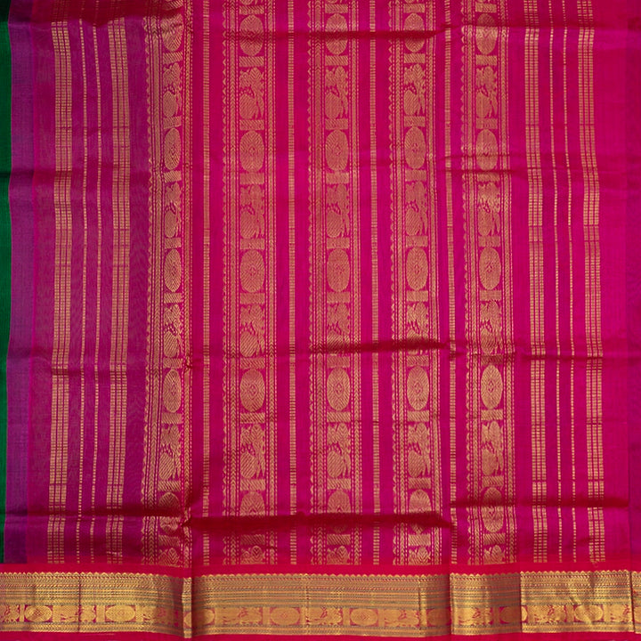 Hayagrivas Bottle Green Pure Silk Cotton Saree SSCBF56E9-20