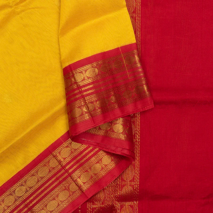 Hayagrivas Yellow Pure Silk Cotton Saree SSCBF34D4-15