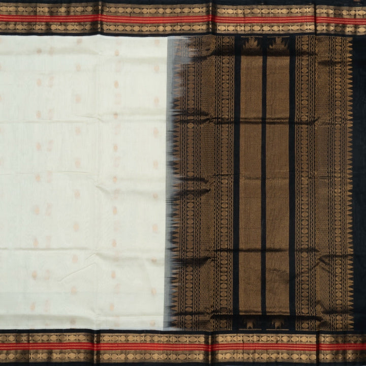 Hayagrivas Off-White Pure Silk Cotton Saree KBE2283B2-10