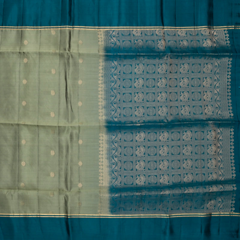 Hayagrivas Sage Green Handloom Soft Silk Saree KBF191E1-10