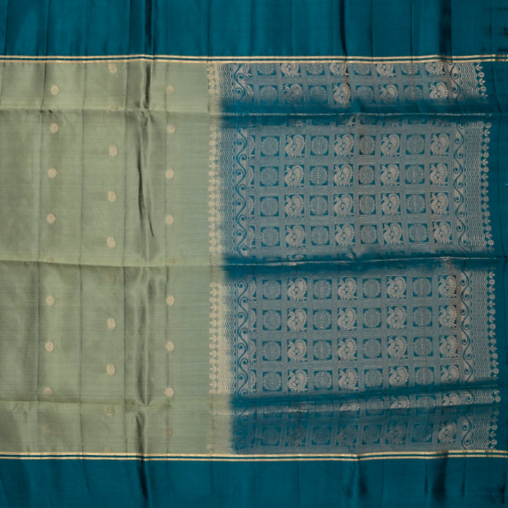 Hayagrivas Sage Green Handloom Soft Silk Saree KBF191E1-10