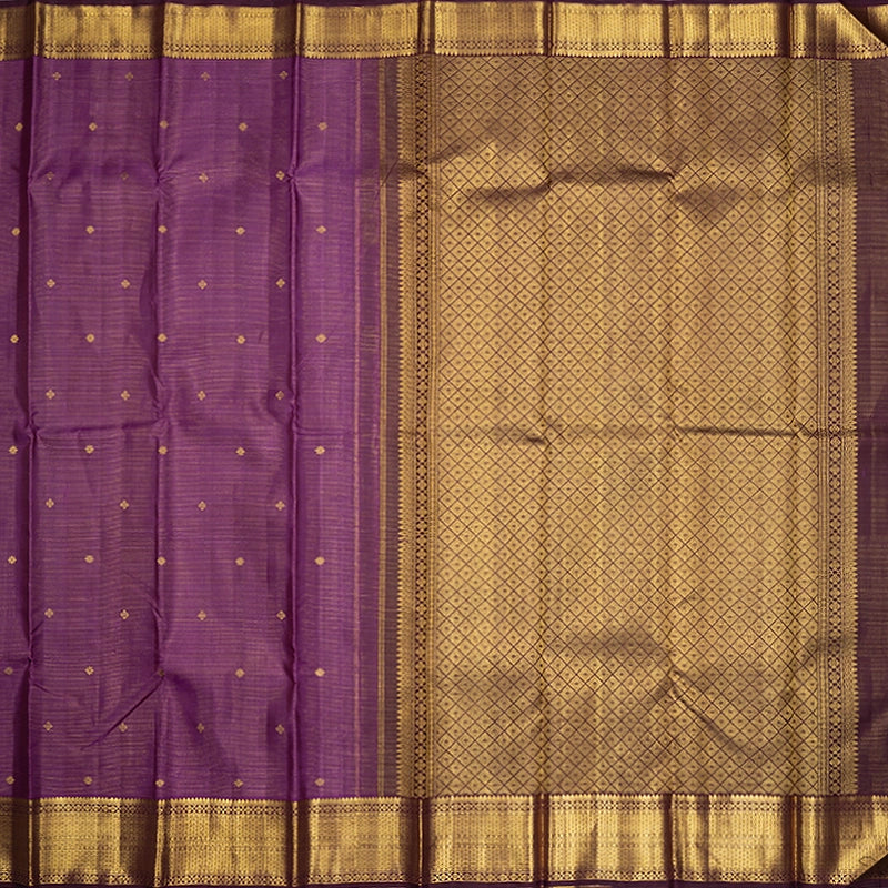 Hayagrivas Handloom Vadamalli Purple Kanjivaram Silk Saree with Burgundy Border KBF358F2-1