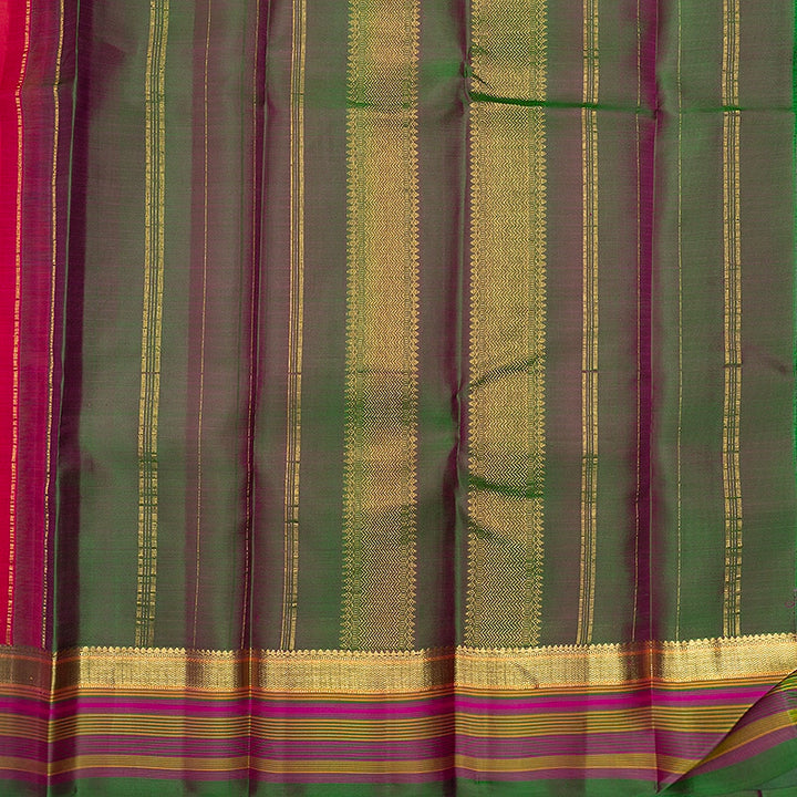 Hayagrivas Handloom Orangish-Pink Kanjivaram Silk Saree KBF467F3-2