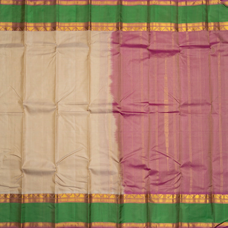 Hayagrivas Handloom Beige Kanjivaram Silk Saree KBF486F2-6