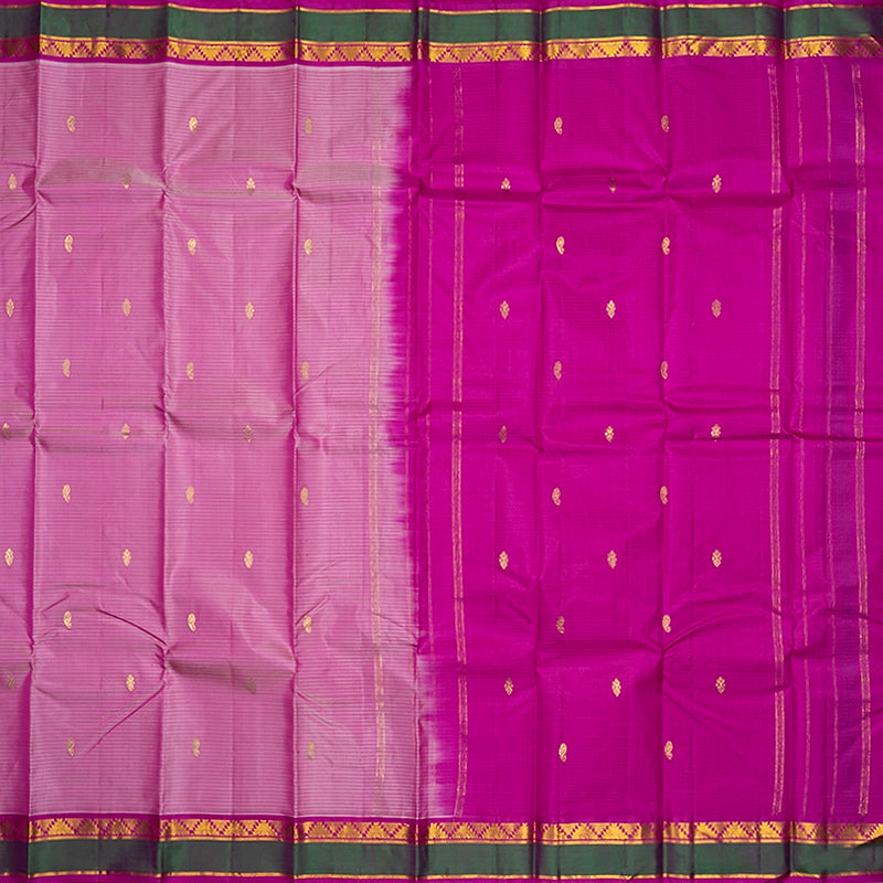 Hayagrivas Handloom Rose Pink Kanjivaram Silk Saree with Pink Border KBF486F3-2