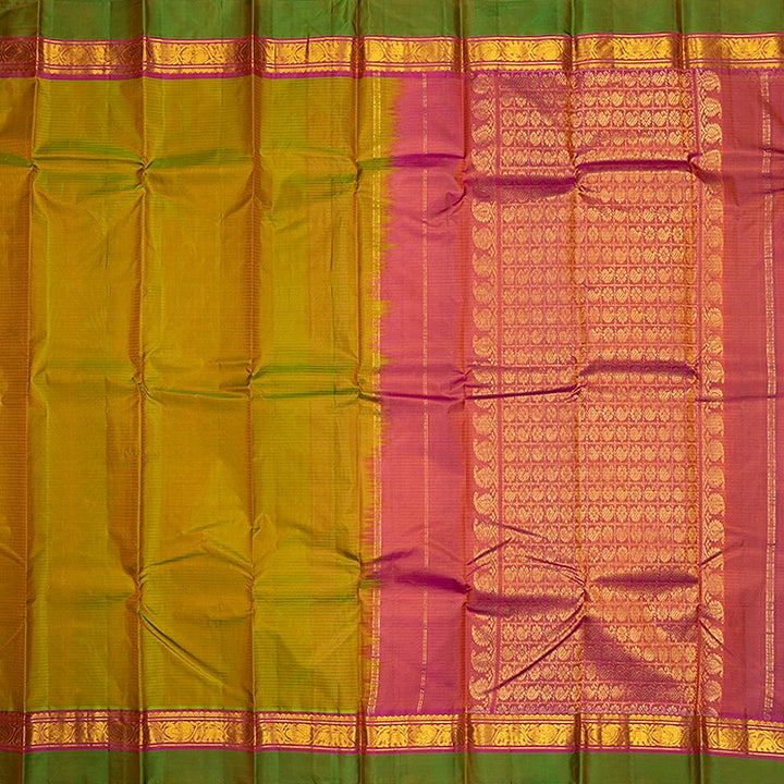 Hayagrivas Handloom Sampanga Green Kanjivaram Silk Saree KBF486F4-10
