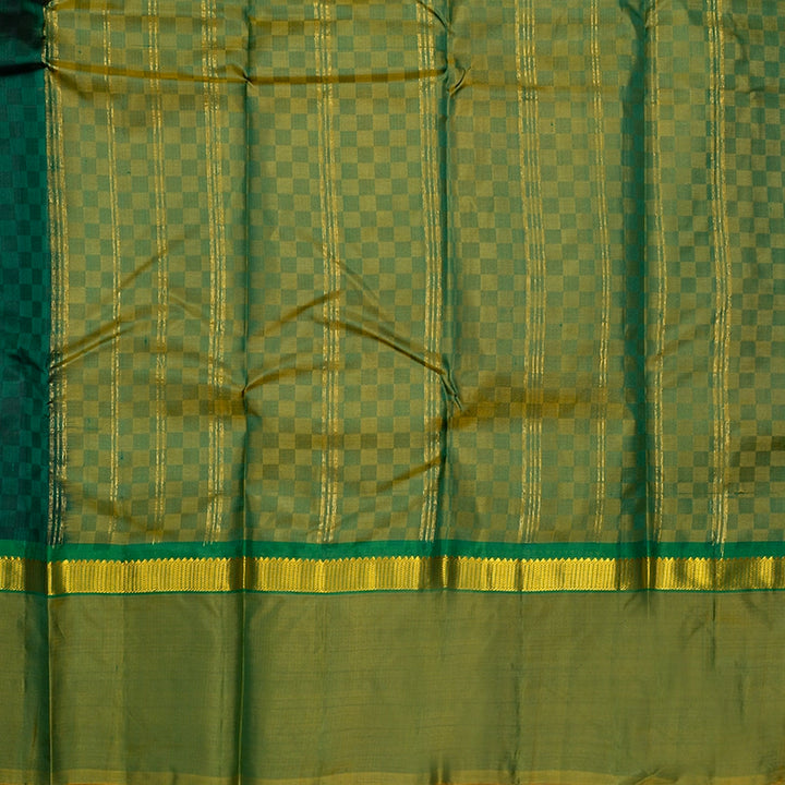 Hayagrivas Handloom Bottle Green Kanjivaram Silk Saree with Lime Green Border KBF486F6-2