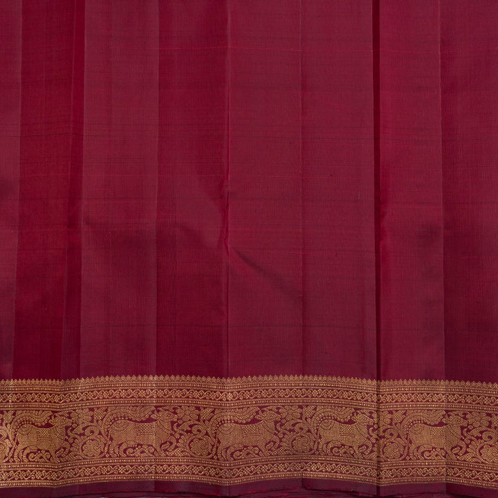 Hayagrivas Handloom Wine Maroon Kanjivaram Silk Saree KBF496F2-1