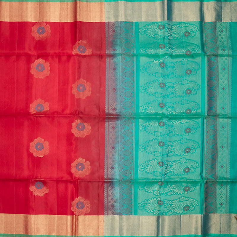 Hayagrivas Red Handloom Soft Silk Saree KBF501F1-2