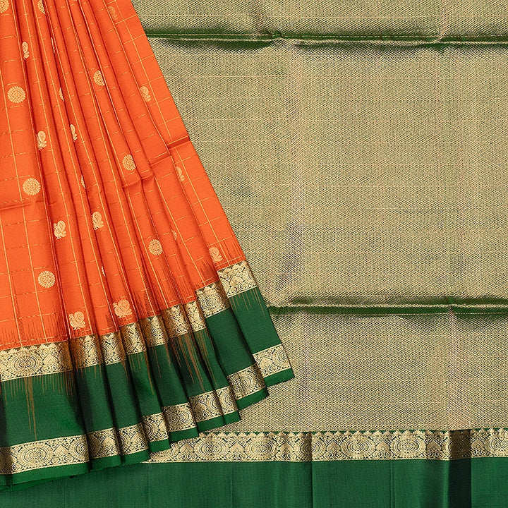 Hayagrivas Orange Handloom Soft Silk Saree KBF533G6-5