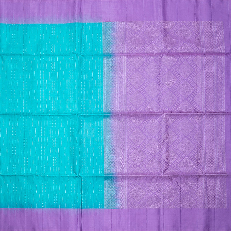 Hayagrivas Sea Blue Handloom Soft Silk Saree KBF534G19-3