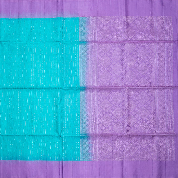 Hayagrivas Sea Blue Handloom Soft Silk Saree KBF534G19-3