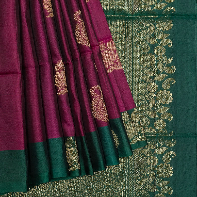 Hayagrivas Vadamalli Purple Handloom Soft Silk Saree KBF535G7-3