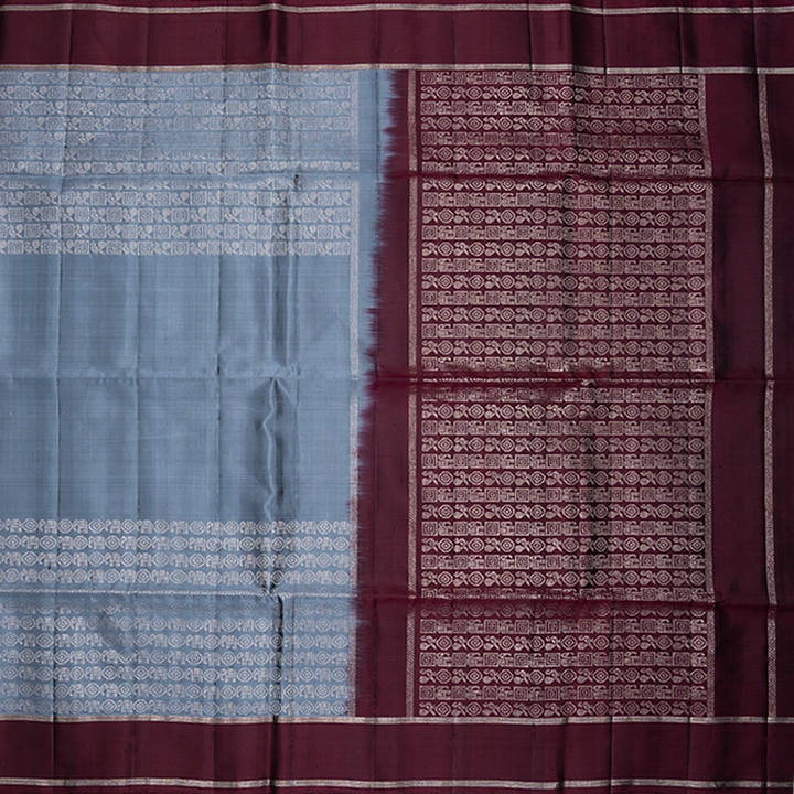 Hayagrivas Grey Handloom Soft Silk Saree KBF536G2-7