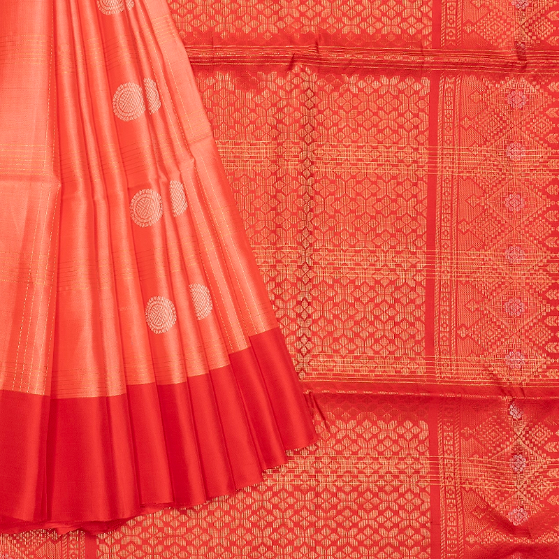 Hayagrivas Peach Handloom Soft Silk Saree KBF547G1-12