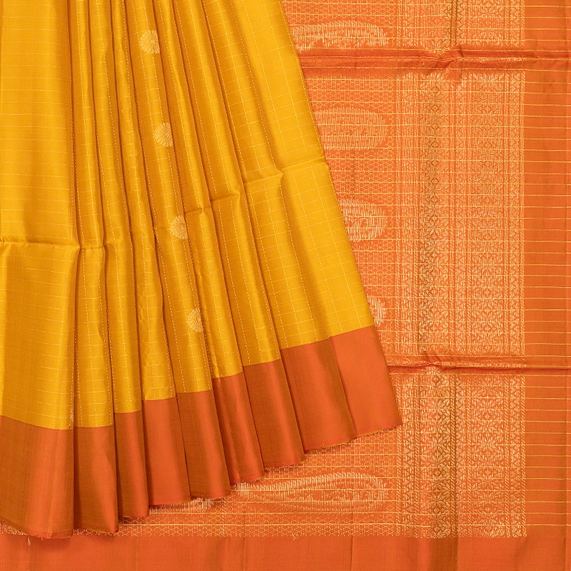 Hayagrivas Mustard Yellow Handloom Soft Silk Saree KBF547G1-25