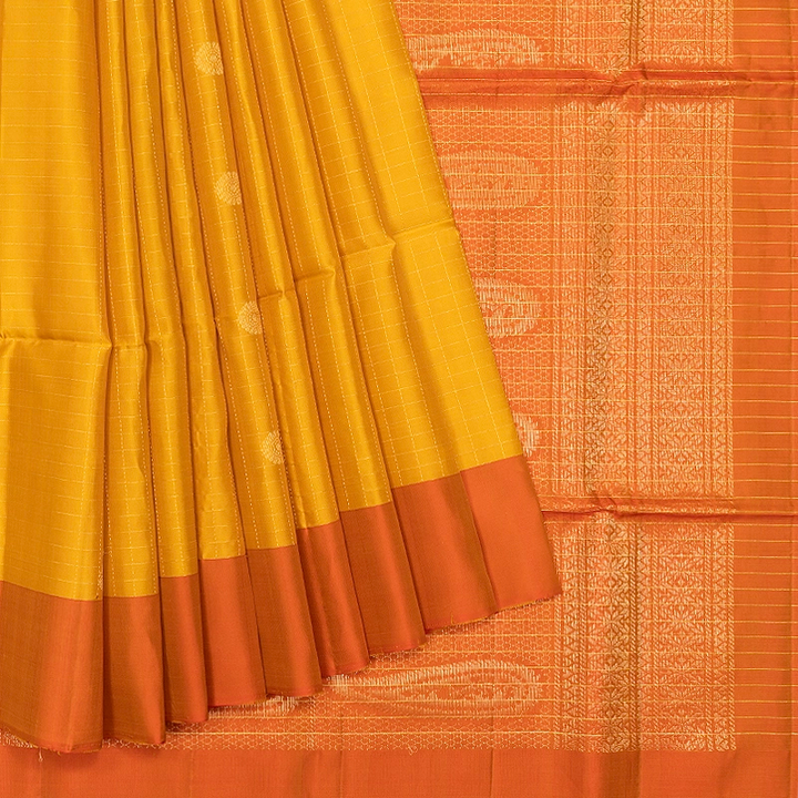 Hayagrivas Mustard Yellow Handloom Soft Silk Saree KBF547G1-25