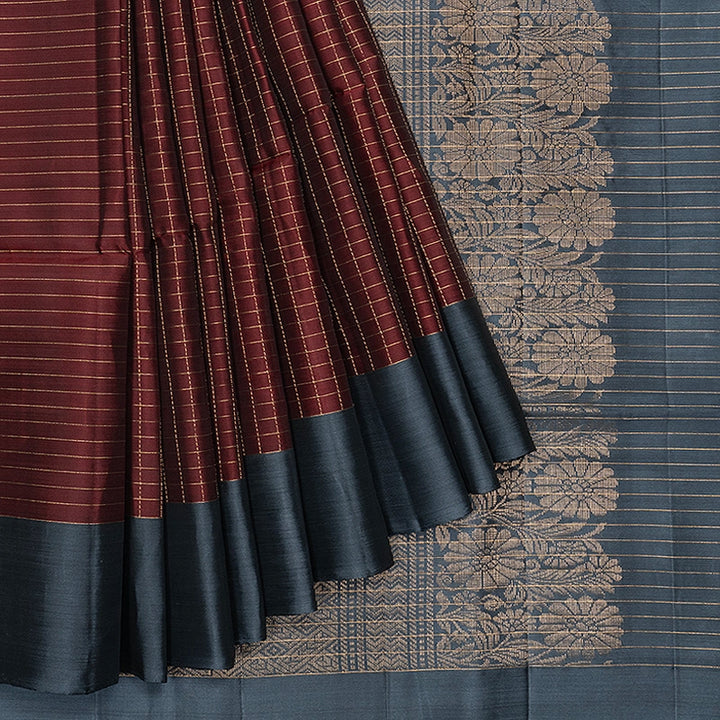 Hayagrivas Coffee Brown Handloom Soft Silk Saree KBF547G1-34
