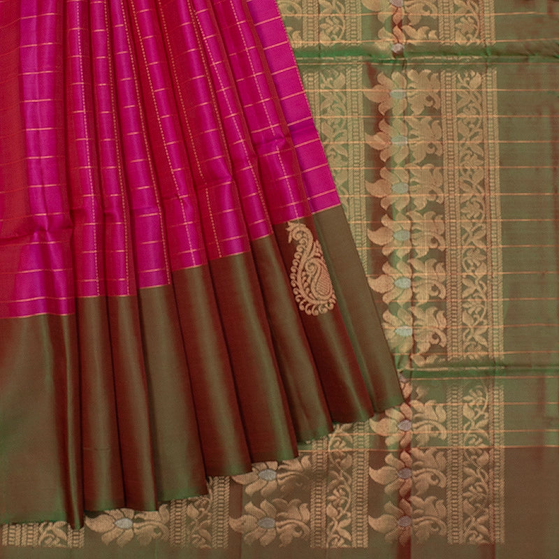 Hayagrivas Magenta Handloom Soft Silk Saree KBF547G1-37