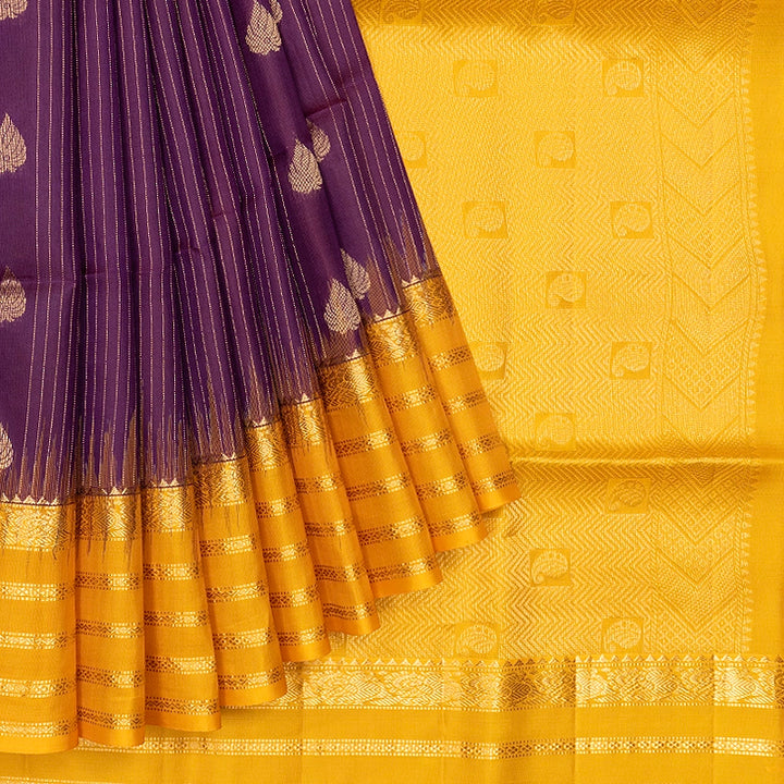 Hayagrivas Purple Handloom Soft Silk Saree KBF549G1-10