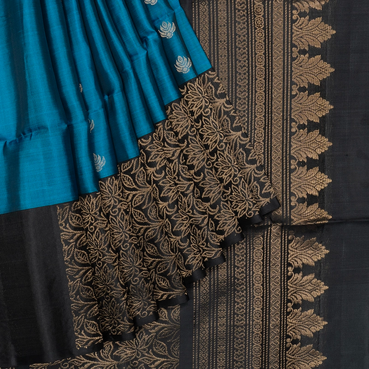 Hayagrivas Ramar Blue Handloom Soft Silk Saree KBF549G2-10