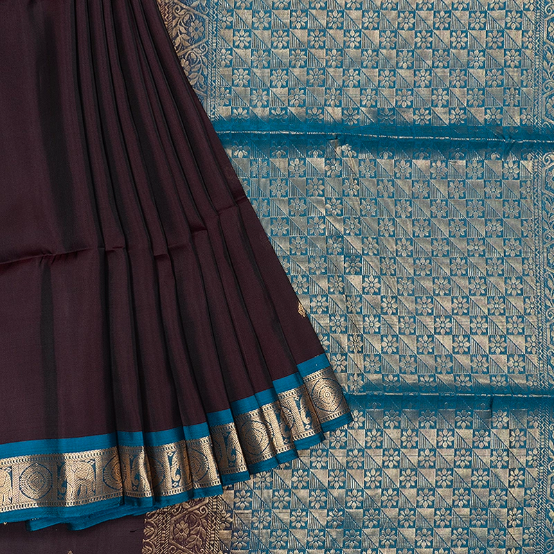 Hayagrivas Deep Nagapazham Handloom Soft Silk Saree KBF555G1-13