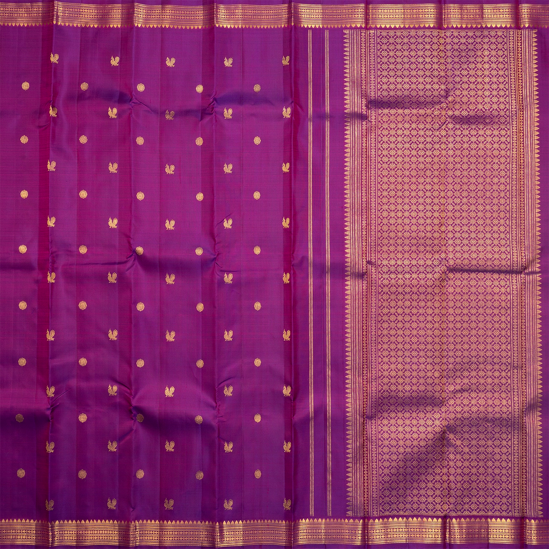 Hayagrivas Handloom Purple Kanjivaram Silk Saree KBF500F15-6