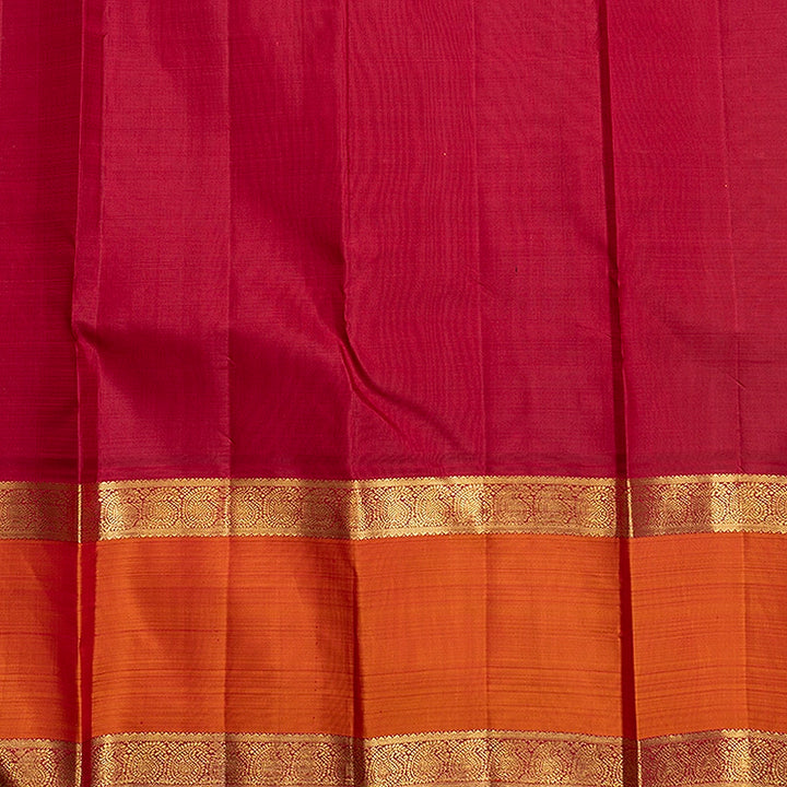 Hayagrivas Handloom Yellow Kanjivaram Silk Saree with Orange Border KBF719G5-1