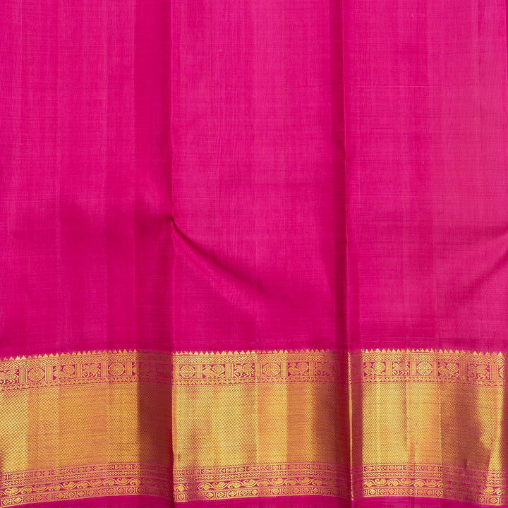 Hayagrivas Handloom Mambazham Yellow Kanjivaram Silk Saree with Pink Border KBF741H2-3
