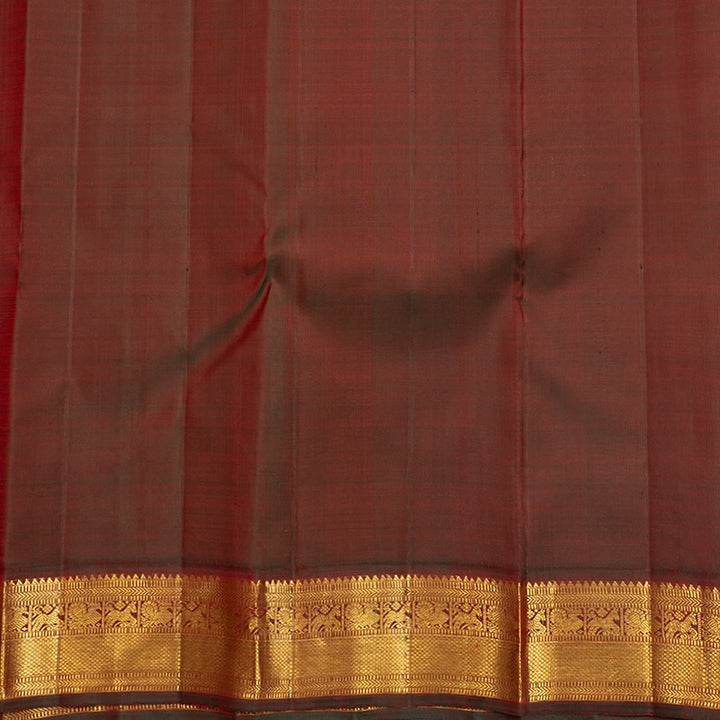 Hayagrivas Handloom Mild Elaichi Green Kanjivaram Silk Saree with Manthalir Border KBF741H3-1