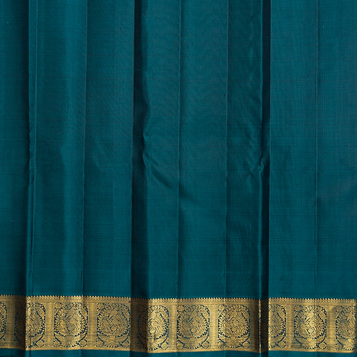 Hayagrivas Handloom Purple Kanjivaram Silk Saree with Peacock Green Border KBF741H4-1