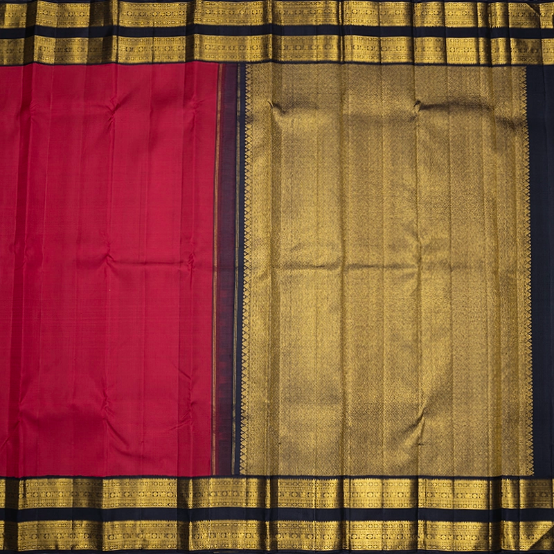 Hayagrivas Handloom Maroon Kanjivaram Silk Saree with Deep Jamun Border KBF767H1-4