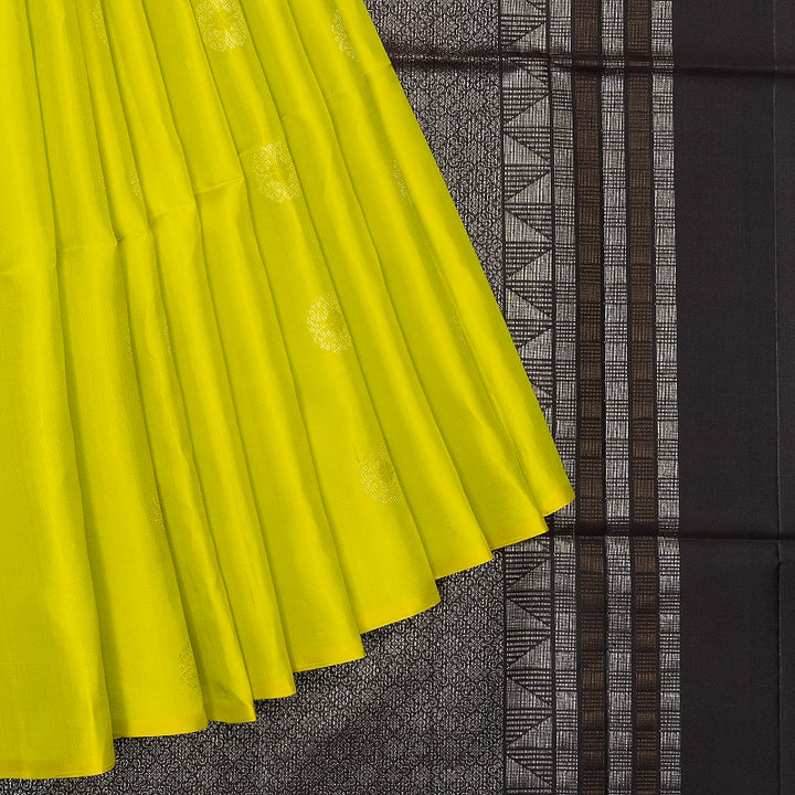 Hayagrivas Lime Green Handloom Soft Silk Saree KBF863H1-7