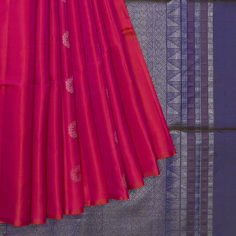 Hayagrivas Orangish-Pink Handloom Soft Silk Saree KBF863H1-9