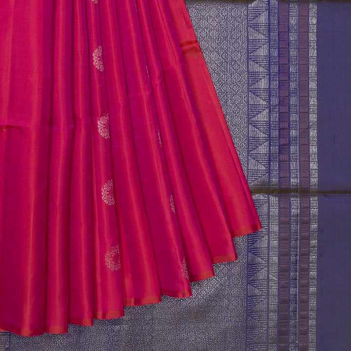Hayagrivas Orangish-Pink Handloom Soft Silk Saree KBF863H1-9