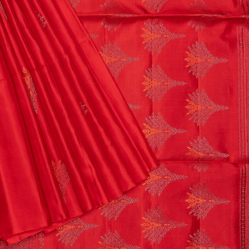 Hayagrivas Red Handloom Soft Silk Saree KBF863H3-1