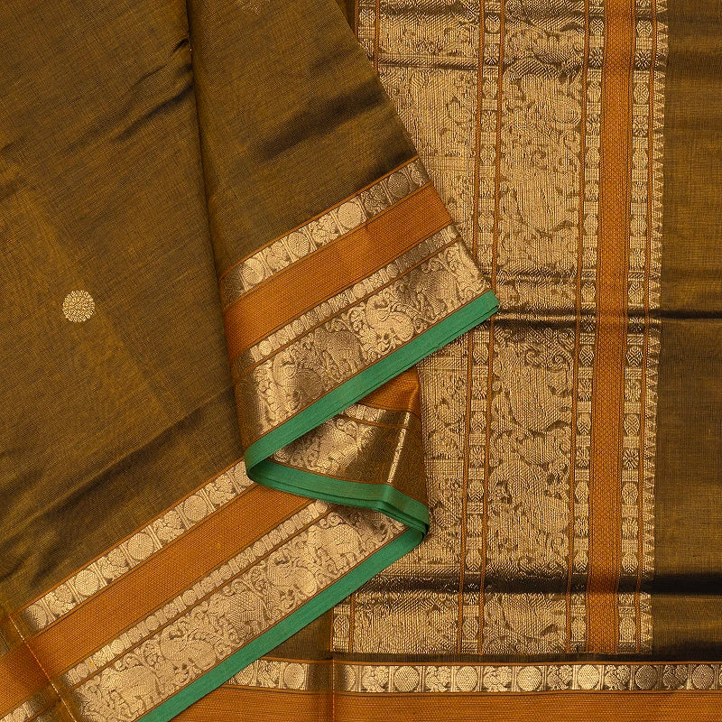 Hayagrivas Metallic Gold Kanchi Silk Cotton Saree SSCBF132H12-3