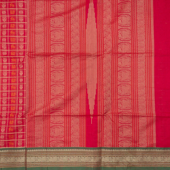 Hayagrivas Pink Handloom Kanchi Cotton Saree SSCBF132H16-1