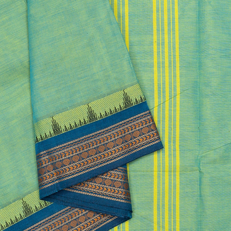 Hayagrivas Pista Green Handloom Chettinad Cotton Saree SSCBF134H1-18