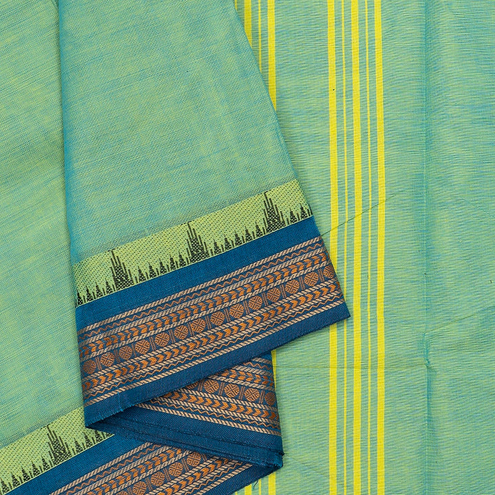 Hayagrivas Pista Green Handloom Chettinad Cotton Saree SSCBF134H1-18