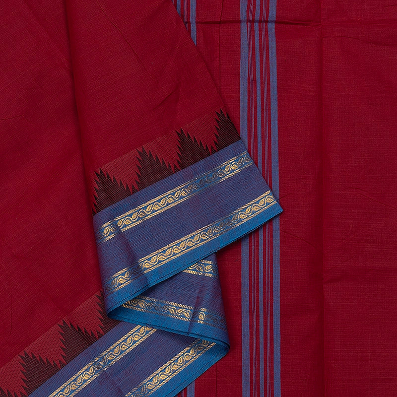 Hayagrivas Maroon Handloom Chettinad Cotton Saree SSCBF134H1-29