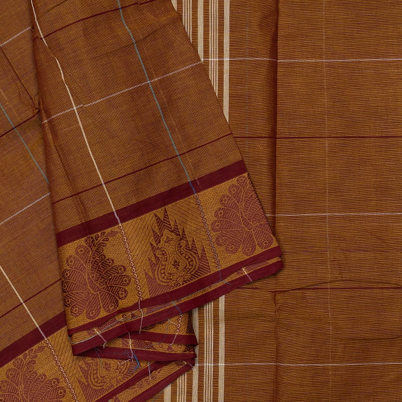 Hayagrivas Honey Mustard Handloom Chettinad Cotton Saree SSCBF134H2-14