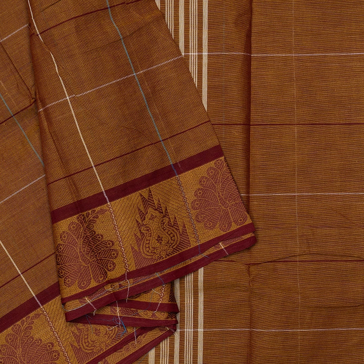 Hayagrivas Honey Mustard Handloom Chettinad Cotton Saree SSCBF134H2-14