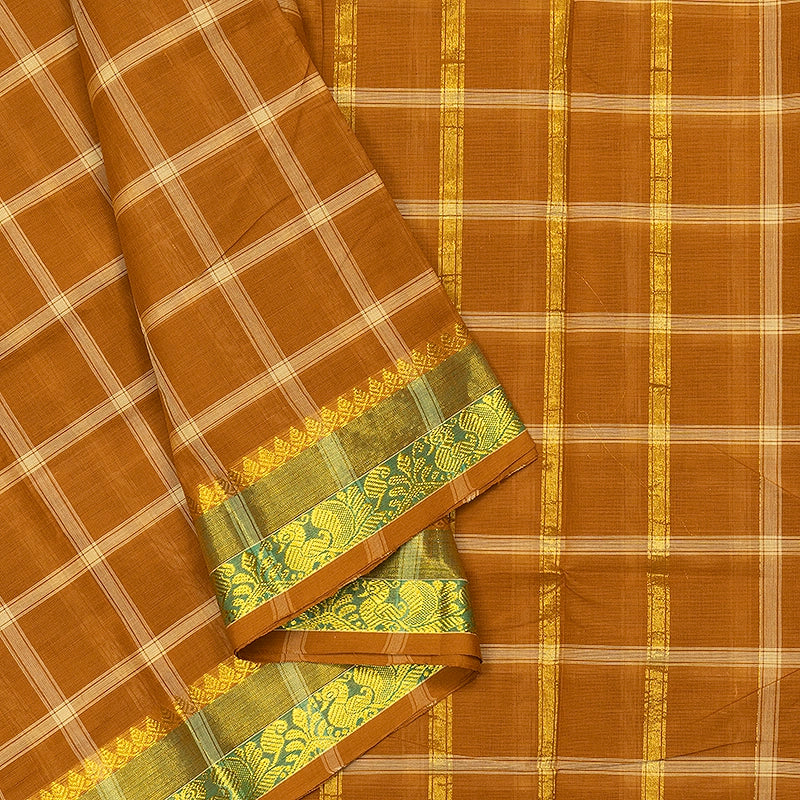 Hayagrivas Deep Mustard Handloom Chettinad Cotton Saree SSCBF134H2-15
