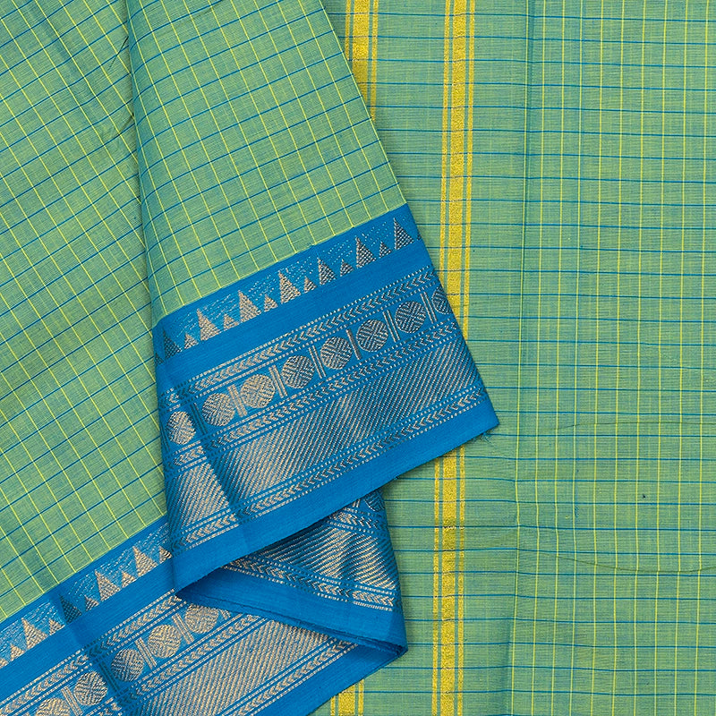 Hayagrivas Pista Green Handloom Chettinad Cotton Saree SSCBF134H2-36