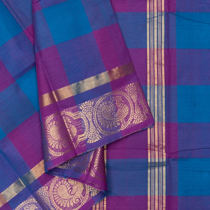 Hayagrivas Multicolour Checks Handloom Chettinad Cotton Saree SSCBF134H2-62